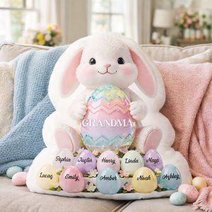 Bunny Grandma Easter - Personalized Custom Shaped Pillow - Easter Decor For Grandma