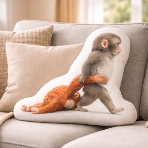 Monkey Punch Custom Shaped Pillow, Viral Baby Monkey, Animal Lover Gift